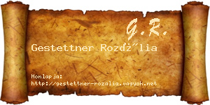 Gestettner Rozália névjegykártya
